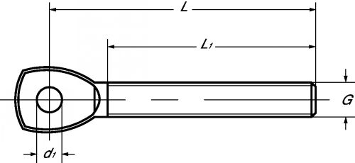 Embout fileté à oeil - pas à gauche inox a4 (Diagrama)