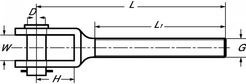 Embout fileté à chape soudée petit modèle - pas à droite inox a4 (Diagrama)