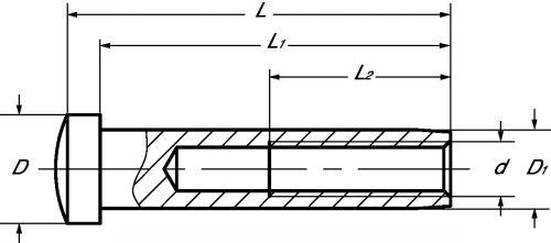 Embout taraudé à tête cylindrique bombée inox a4 (Diagrama)