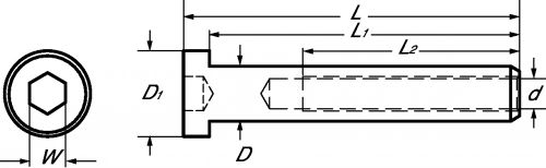 Flat head tensioner - stainless steel a4 inox a4 (Schema)