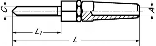 Embout fileté à sertissage manuel - pas à droite inox a4 (Schéma)