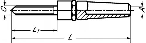 Fast fork terminal - right threaded - stainless steel a4 inox a4 (Schema)