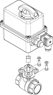 Vanne 2 pi&egrave;ces F/F avec actionneur &eacute;lectrique IP68 - Eclat&eacute;
