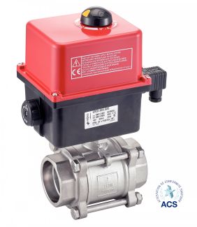 Vanne 3 pi&egrave;ces SW avec actionneur &eacute;lectrique IP68