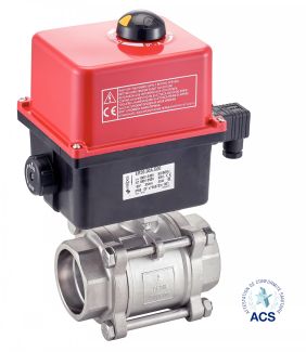 Vanne 3 pi&egrave;ces SW avec actionneur &eacute;lectrique IP68
