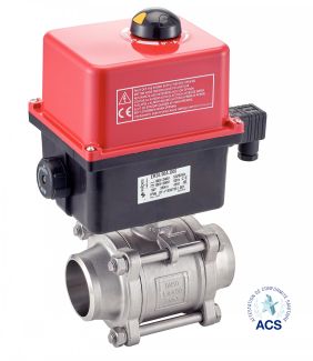 Vanne 3 pi&egrave;ces BW avec actionneur &eacute;lectrique IP68