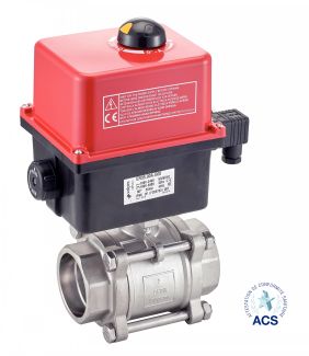Vanne 3 pi&egrave;ces SW avec actionneur &eacute;lectrique IP68