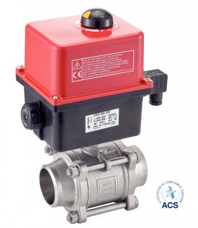 Vanne 3 pi&egrave;ces BW avec actionneur &eacute;lectrique IP68