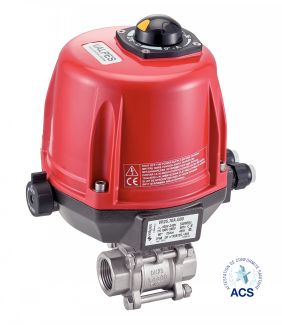 Vanne 3 pièces F/F avec actionneur électrique IP68