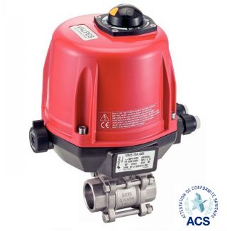 Vanne à boule 3 pièces SW avec actionneur électrique IP68 positionneur