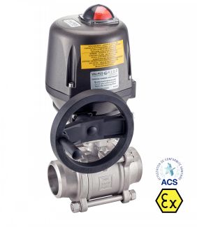 Vanne 3 pièces BW avec actionneur électrique ATEX