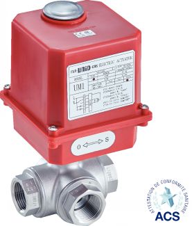 Vanne 3 voies F/F/F - actionneur &eacute;lectrique IP65
