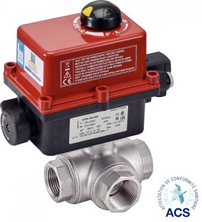 Vanne 3 voies F/F/F - actionneur &eacute;lectrique IP68