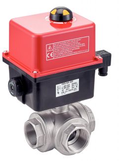 Vanne 3 voies F/F/F - actionneur &eacute;lectrique IP68