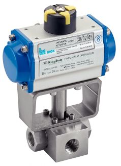 Vanne HP 3 voies F/F/F - vérin pneumatique alu