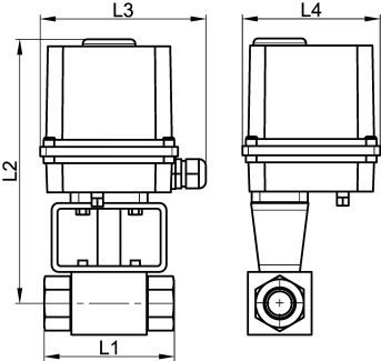 Vanne HP 2 voies F/F - actionneur électrique IP65 - Schéma
