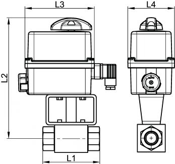 Vanne HP 2 voies F/F - actionneur électrique IP66 - Schéma