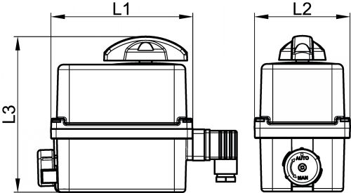 Actionneur &eacute;lectrique 90&deg; - IP65 - Sch&eacute;ma