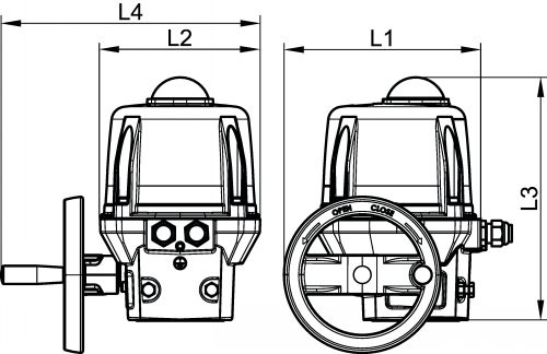 Actionneur électrique 90° ATEX - IP68 (réf: VSX) - Schéma