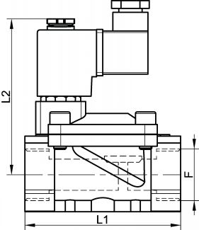 Electrovanne à membrane assistée, NF - Schéma