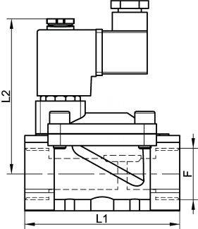 Electrovanne à membrane assistée, NF - Schéma