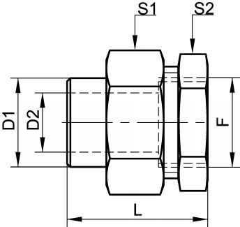 Raccord union lisse femelle DN6 au DN50 - Schéma