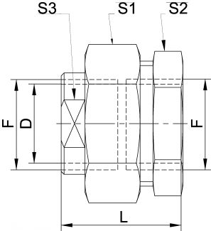 Raccord union femelle / femelle DN6 au DN20 - Schéma