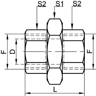 Raccord union femelle femelle DN8 au DN50 - Schéma