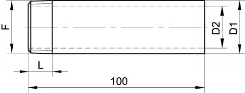 Embout mâle - Longueur 100 mm - Schéma