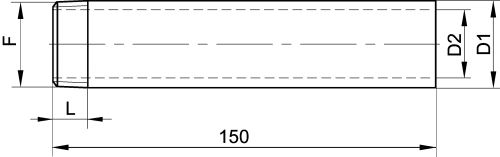 Embout mâle - Longueur 150 mm - Schéma