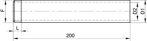 Embout mâle - Longueur 200 mm - Schéma