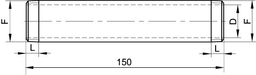 Mamelon cylindrique - Longueur 150 mm - Schéma