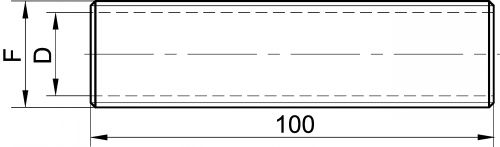 Bobine entièrement filetée - Longueur 100 mm - Schéma