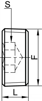 Bouchon mâle conique hexagonal creux - Schéma