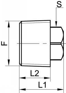 Bouchon mâle conique à tête carrée - Schéma