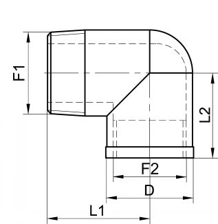 Coude mâle / femelle 90° - Schéma