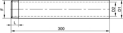 Embout mâle - Longueur 300 mm - Schéma