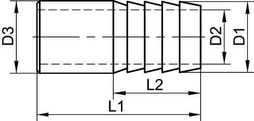Adaptateur cylindrique lisse / cannelé - Schéma