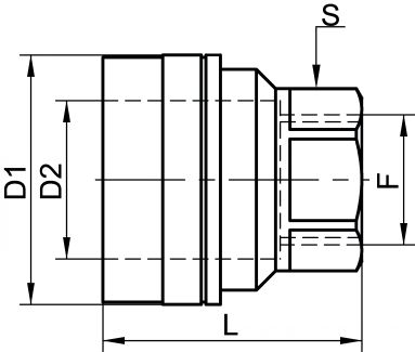 Coupleur femelle à passage libre - Schéma