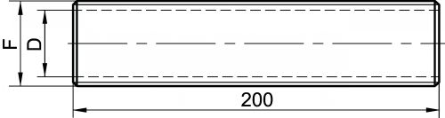 Bobine entièrement filetée - Longueur 200 mm - Schéma
