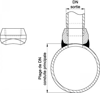 Bossage &agrave; souder et taraudage NPT Sch40 (Threadolet) - Sch&eacute;ma