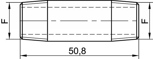 Mamelon NPT - Longueur 50,8 mm - Schéma