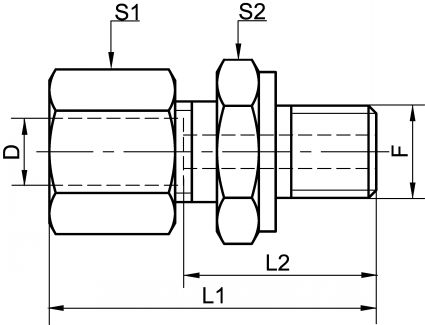 Union simple mâle - Schéma