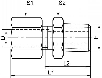 Union simple mâle - Schéma