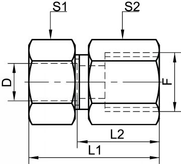 Union simple femelle - Schéma