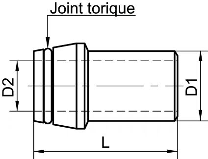 Embout à souder avec joint FKM - Schéma