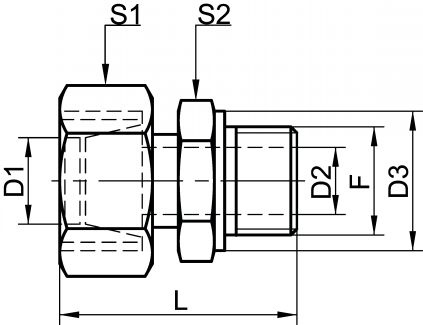 Adaptateur mâle orientable DKO - Schéma