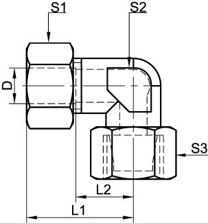 Coude orientable avec bague pré-sertie - Schéma