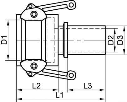 Coupleur douille lisse à collerette - Schéma