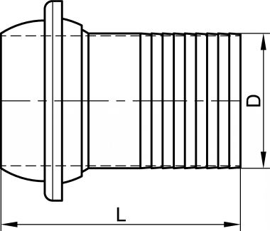 Raccord sphérique mâle chemisé - Schéma